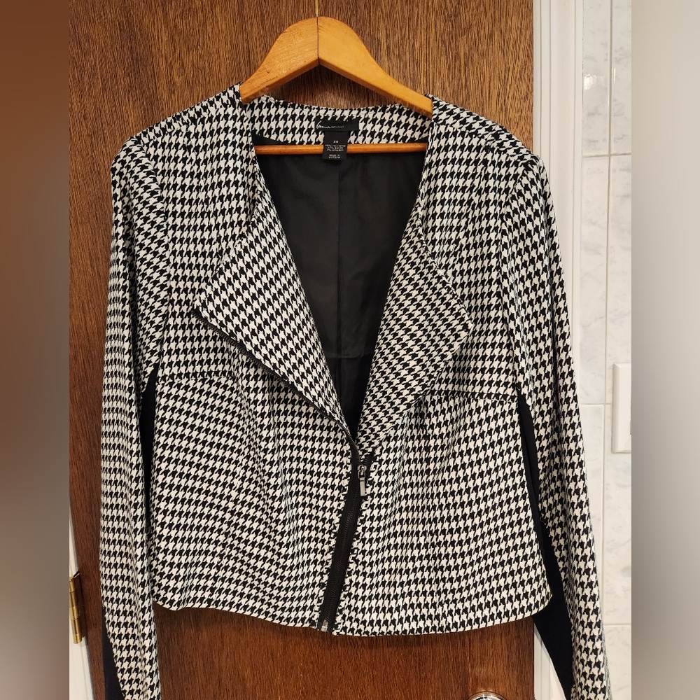 Lane Bryant Houndstooth Moto jacket